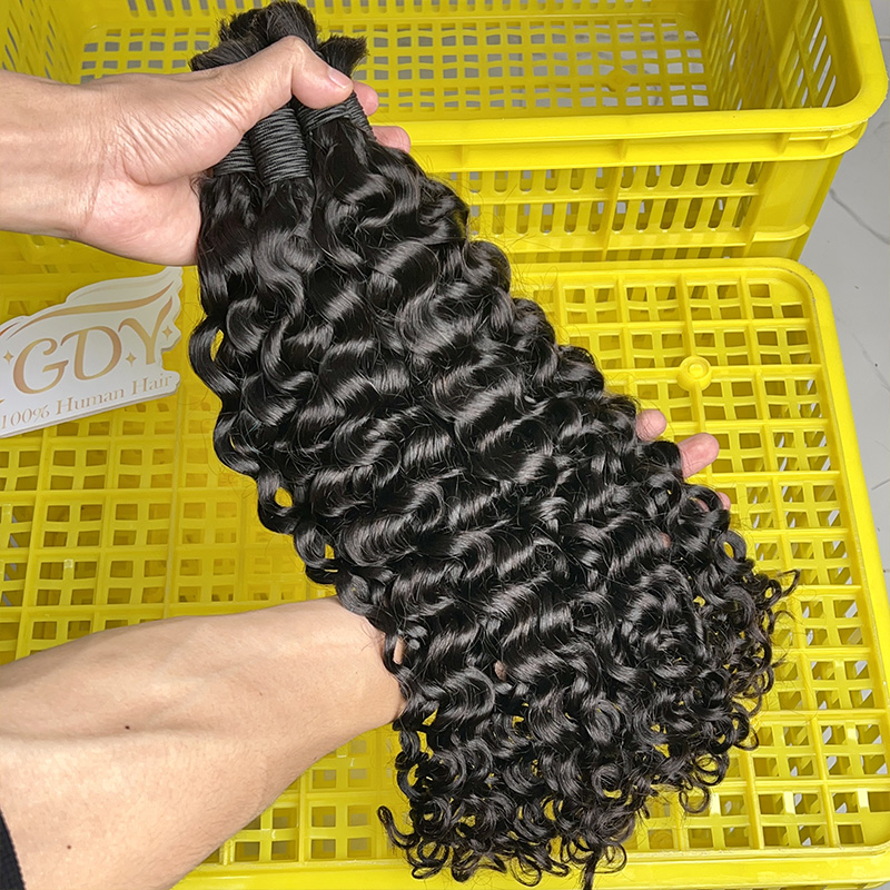 Water Wave Bulk Human Hair For Braiding - Capelli Umani 100% Grezzi per Intrecciare,