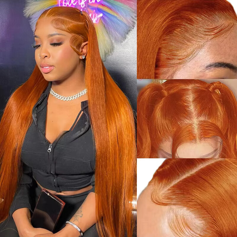 Glueless Wear And Go Human Hair Wig - Parrucche anteriori in pizzo arancione zenzero