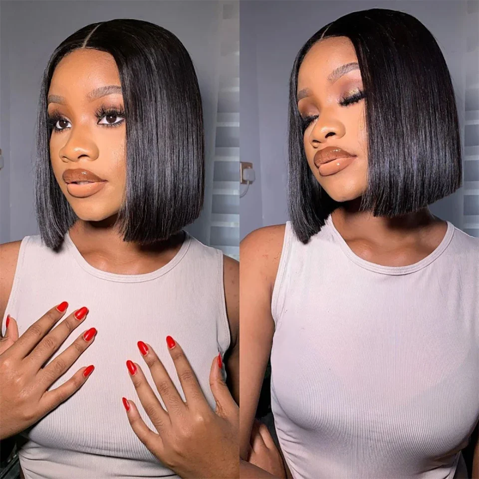 Glueless Wear And Go Human Hair Wig - Parrucche Bob corte diritte Capelli umani
