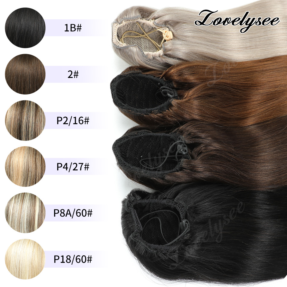 Seamless Clip In Hair Extensions Human Hair - Coda di Cavallo Corta con Cordoncino