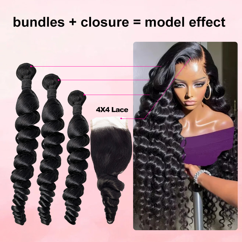 Extensioni di capelli umani ve - Deep Wave 3 Bundles With Closure recensione e prezzo