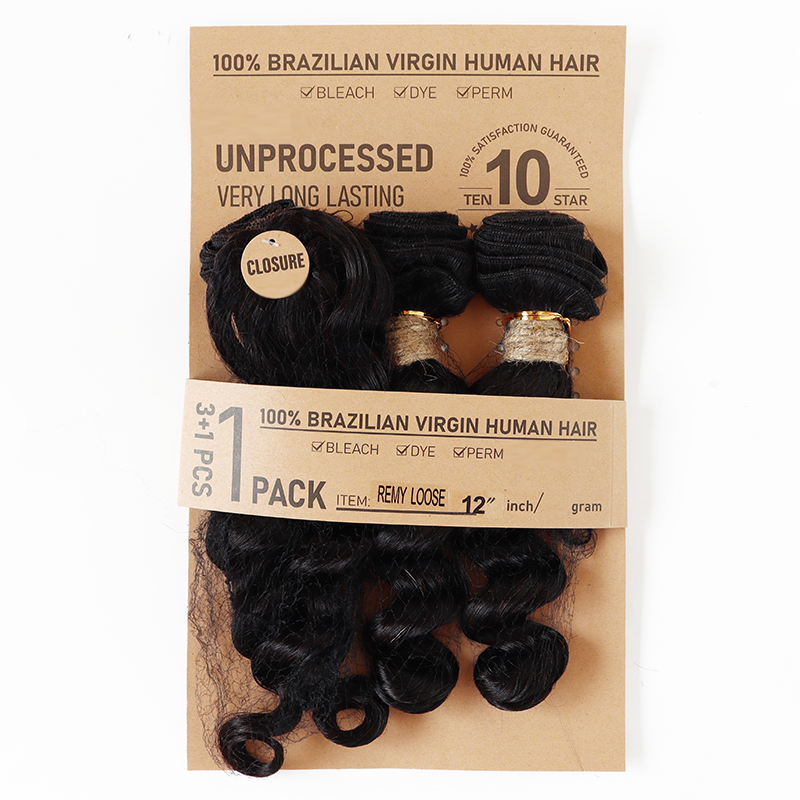 Extension di capelli umani con - Deep Wave 3 Bundles With Closure recensione e prezzo