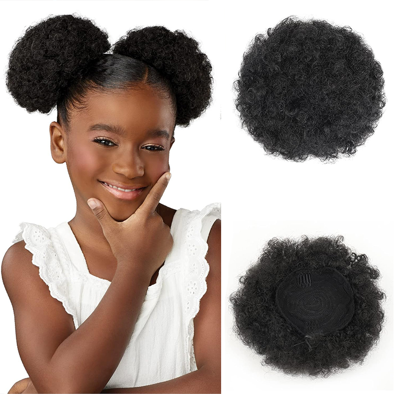 Coda di cavallo sintetica con  - Drawstring Afro Curly Puff Ponytail recensione e prezzo