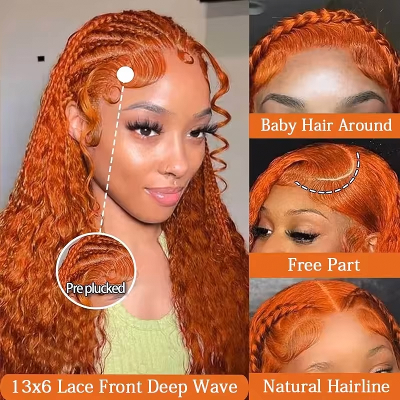 Onda d'acqua arancione zenzero - Lace Front Wigs recensione e prezzo
